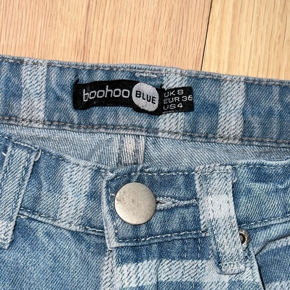 Boohoo Blue Striped Denim Jeans Light Wash Size 4 - Picture 3 of 6